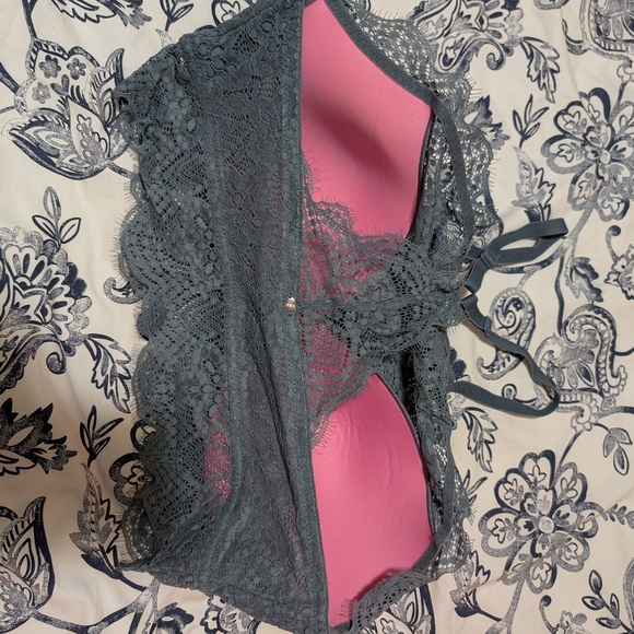 PINK Victoria's Secret Lace Bralette in Gray - Picture 2 of 5